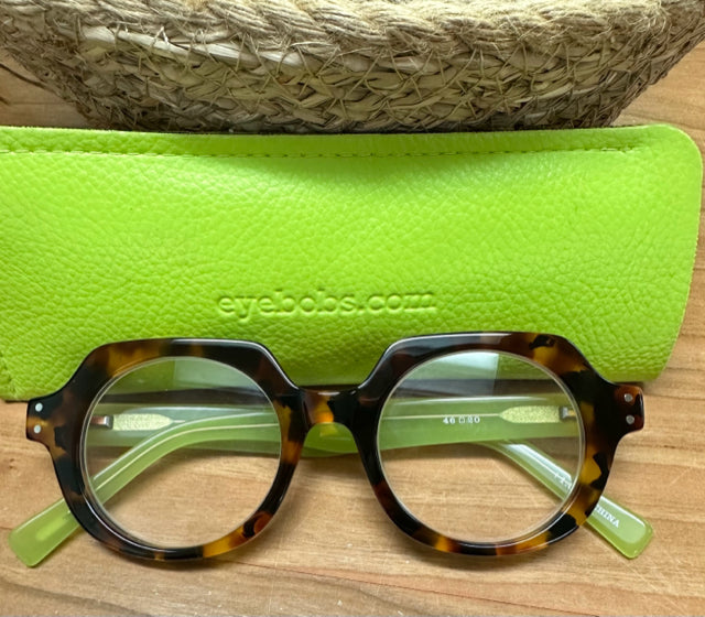 EYEBOBS SQUARE TOP TORTOISE CELERY GREEN READERS 1.5