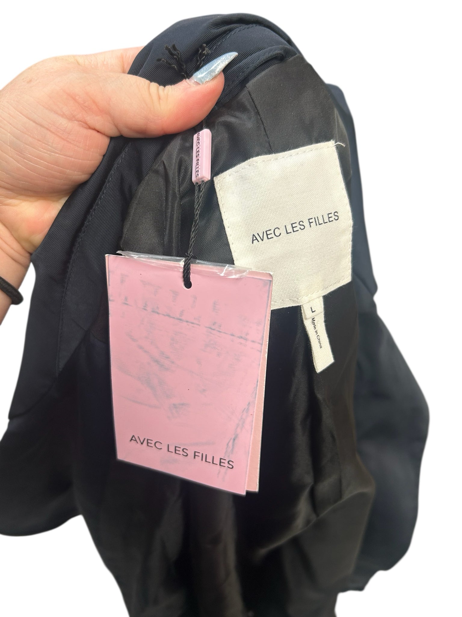 NEW AVEC LES FILLES NAVY  BELTED TRENCH COAT SIZE LARGE