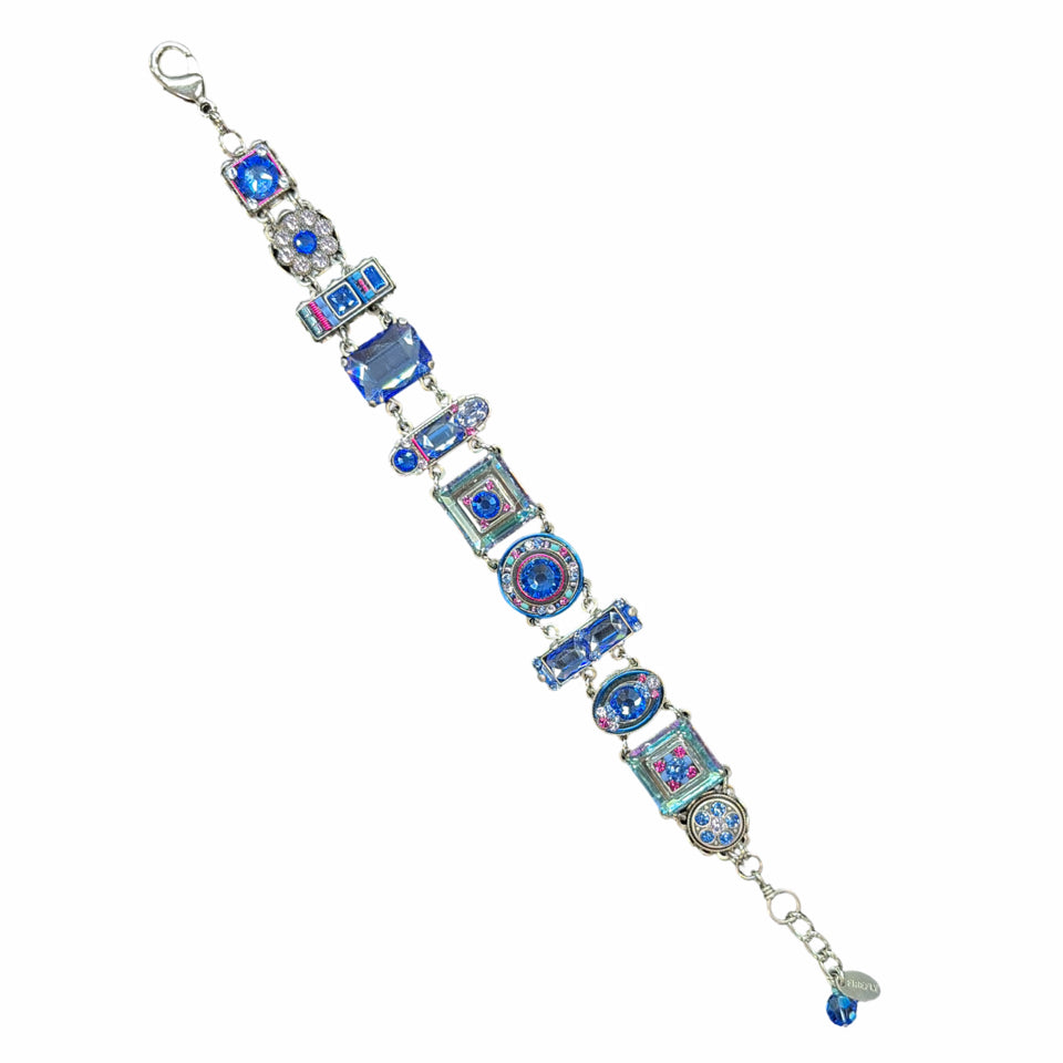 FIREFLY "LA DOLCE VITA" #3036-B SWAROVSKI & CZECH GLASS SILVER PLATED BRACELET