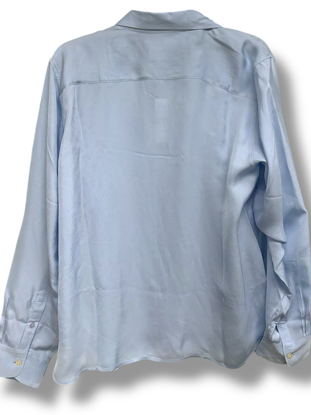 NWT J.CREW JULES CLASSIC FIT BLUE SATIN BUTTON UP SIZE 14