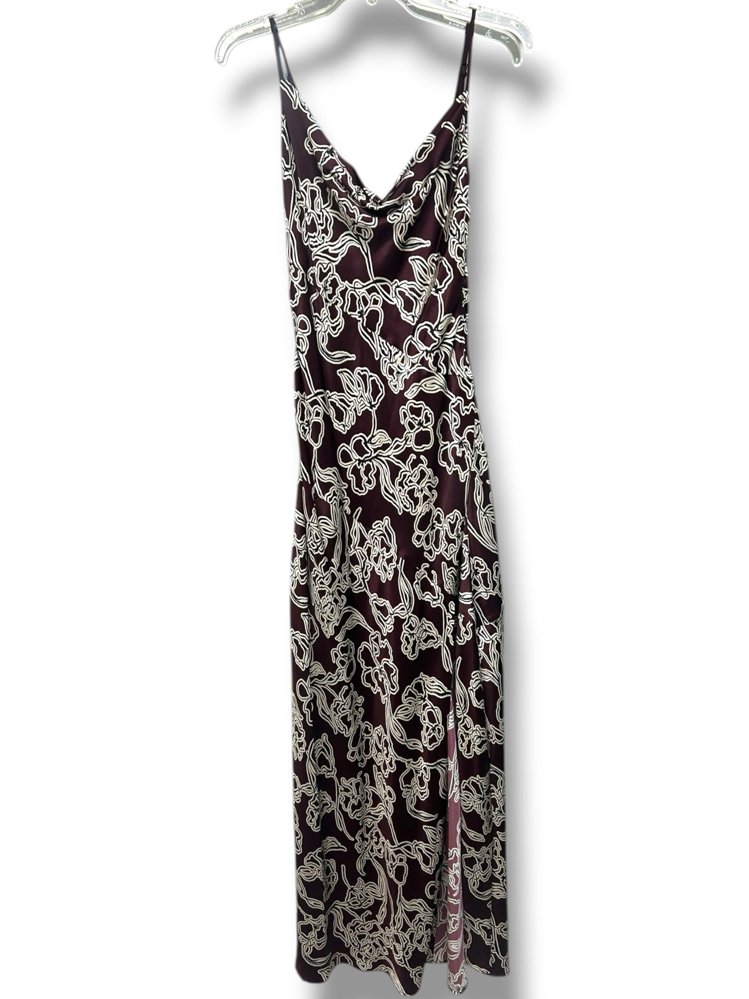 NICHOLAS BROWN PRINTED SILK ARIEL COWL NECK GOWN SIZE 8