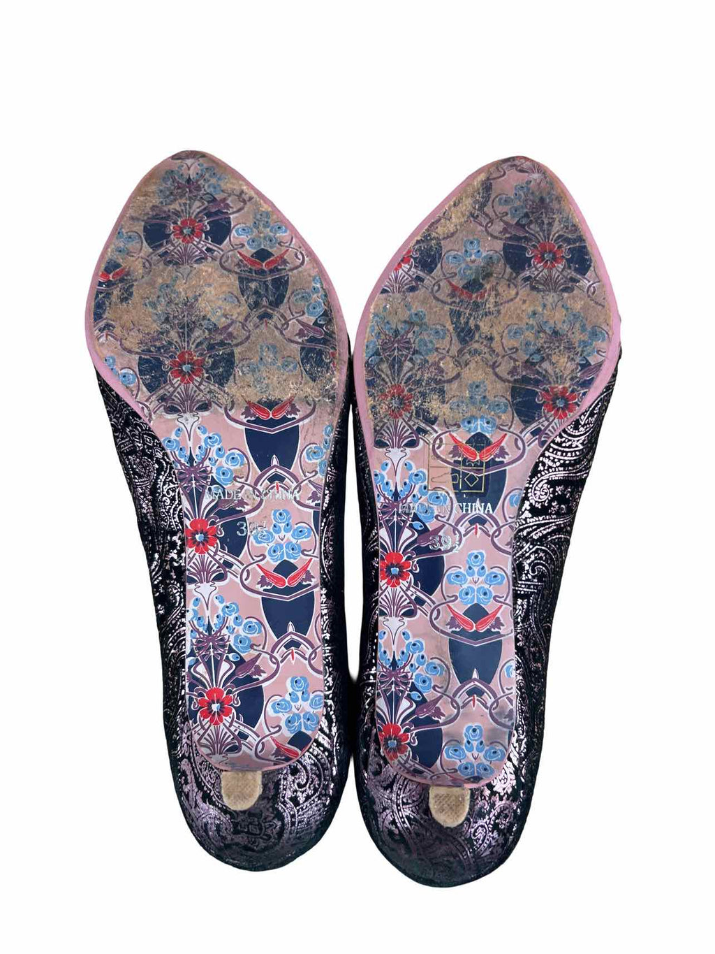 IRREGULAR CHOICE PAISLEY KITTEN HEELS SIZE: 39.5