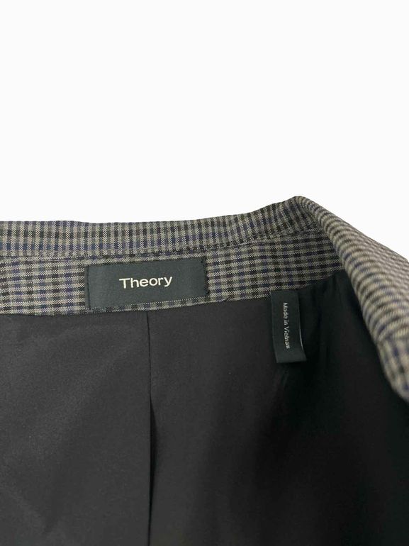 THEORY CARISSA CLASSIC CHECK BLAZER SIZE: 8