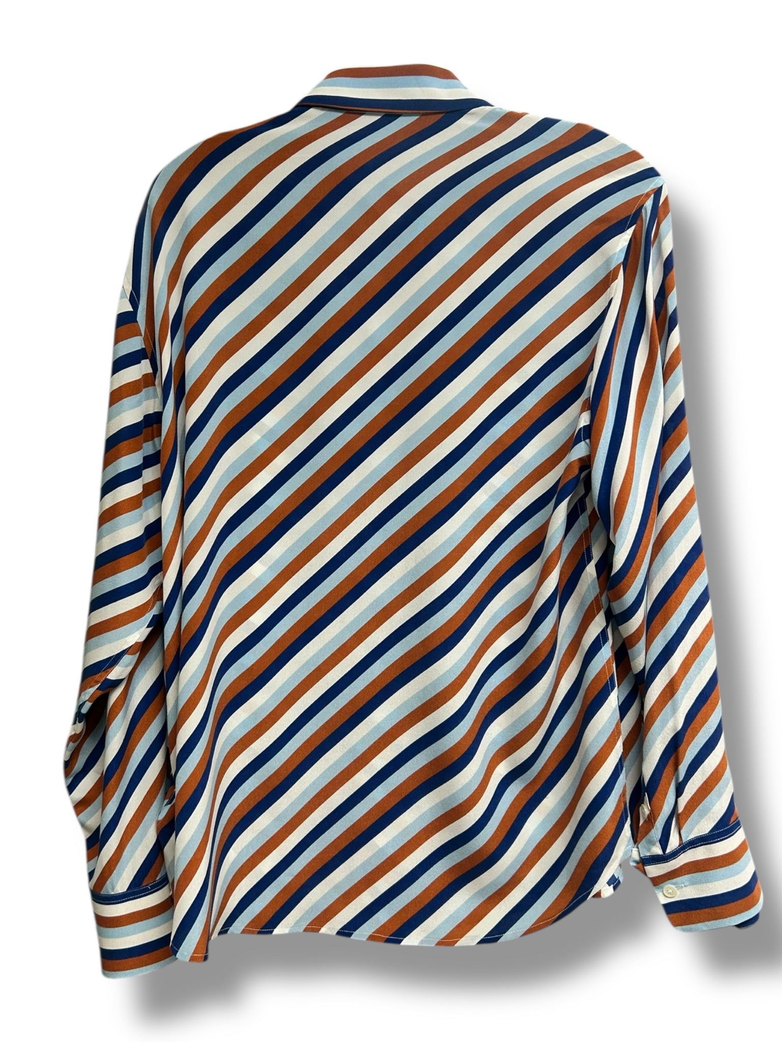 EQUIPMENT100% SILK DIAGONAL STRIPED BLOUSE MULTI COLOR SIZE LARGE