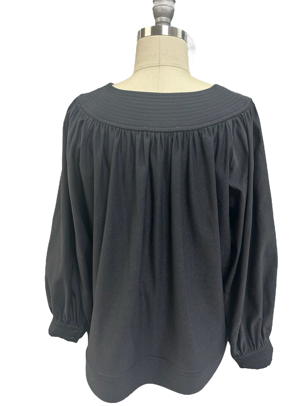 TUCKERNUCK POMADER PLACE KOA BLOUSE BLACK SIZE LARGE