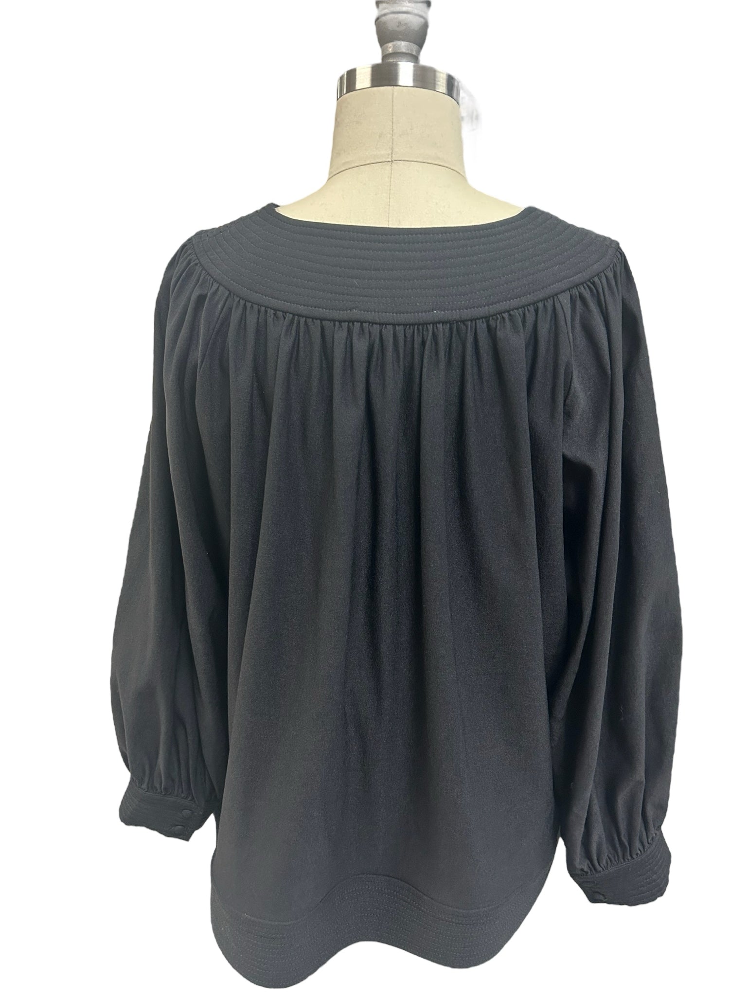 TUCKERNUCK POMADER PLACE KOA BLOUSE BLACK SIZE LARGE