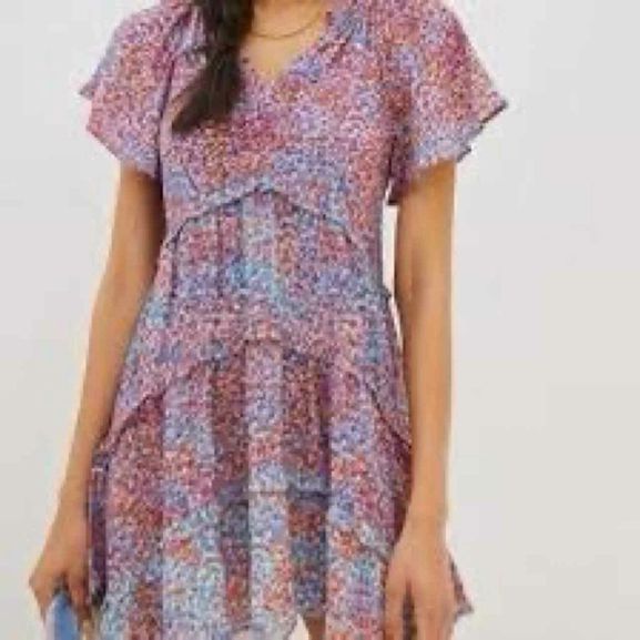 ANTHROPOLOGIE ROBIN TIERED MINI DRESS SIZE: XL