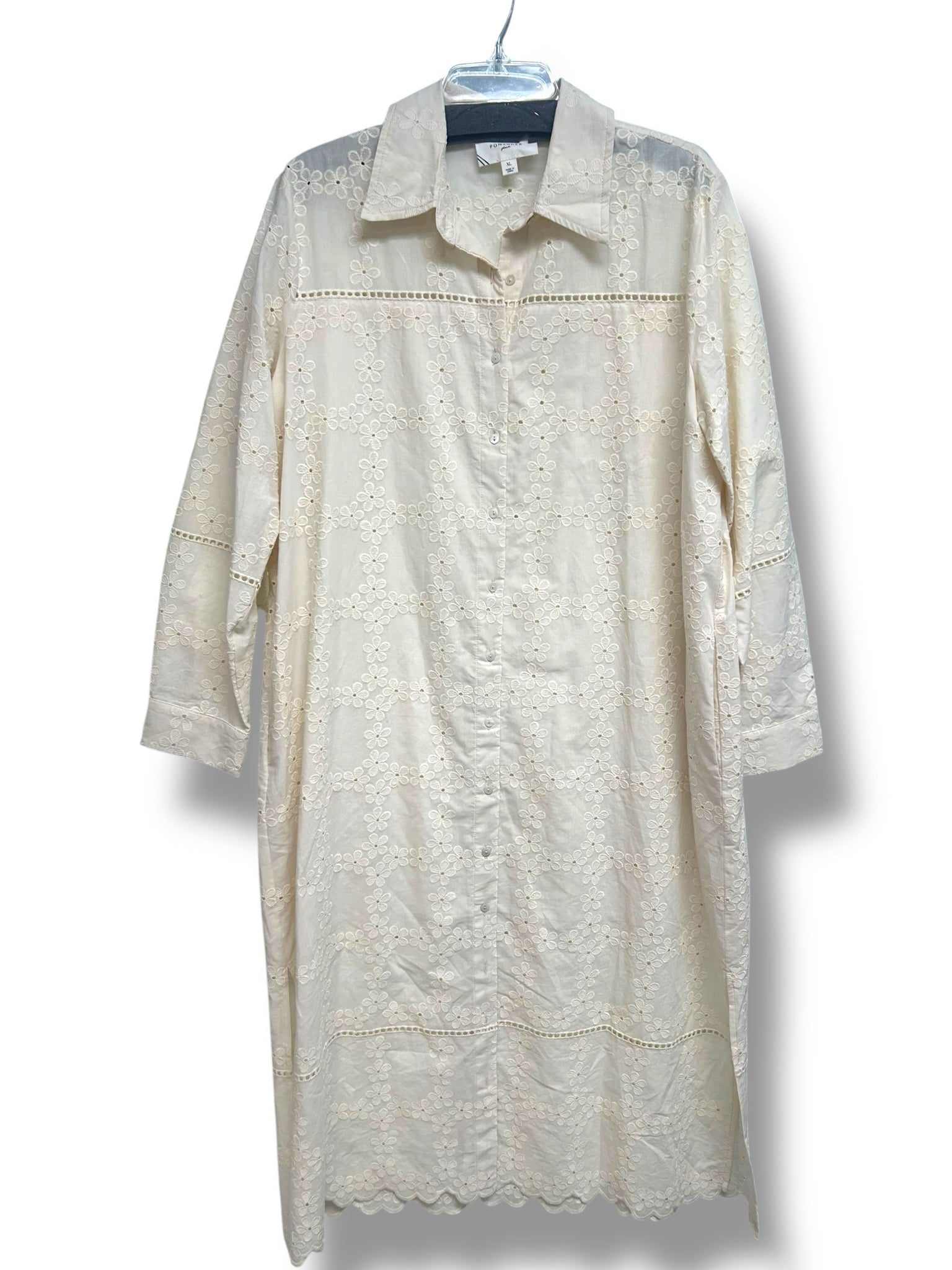 TUCKERNUCK POMANDER PLACE IVORY EYELET COTTON GRIFFIN DRESS SIZE XL