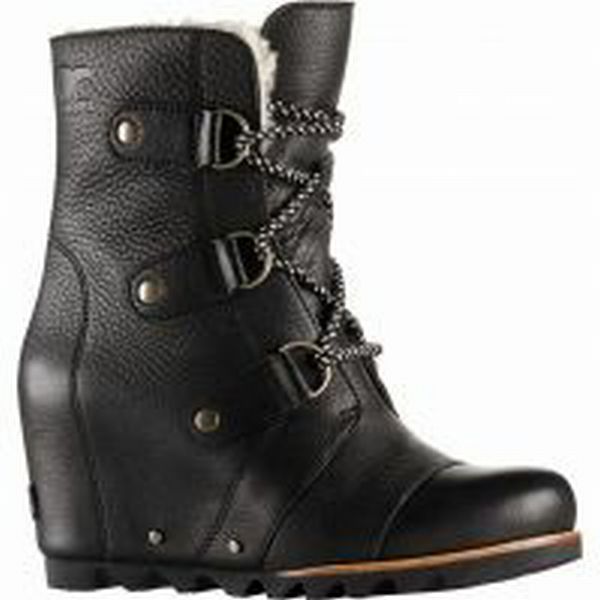 SOREL  BOX JOAN OF ARCTIC WEDGE 11 LEATHER SHEARLING SIZE: 9