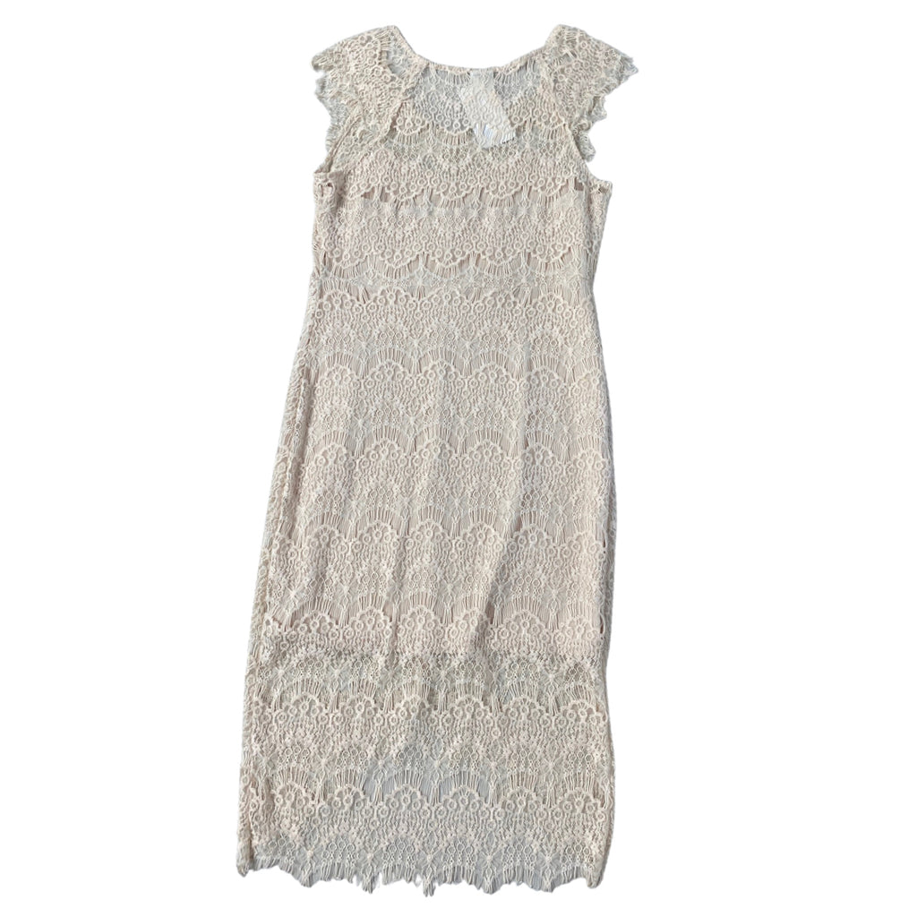 NWT! FREE PEOPLE - JANIE ROSE BLUSH PEAK-A-BOO LACE DRESS SIZE MEDIUM