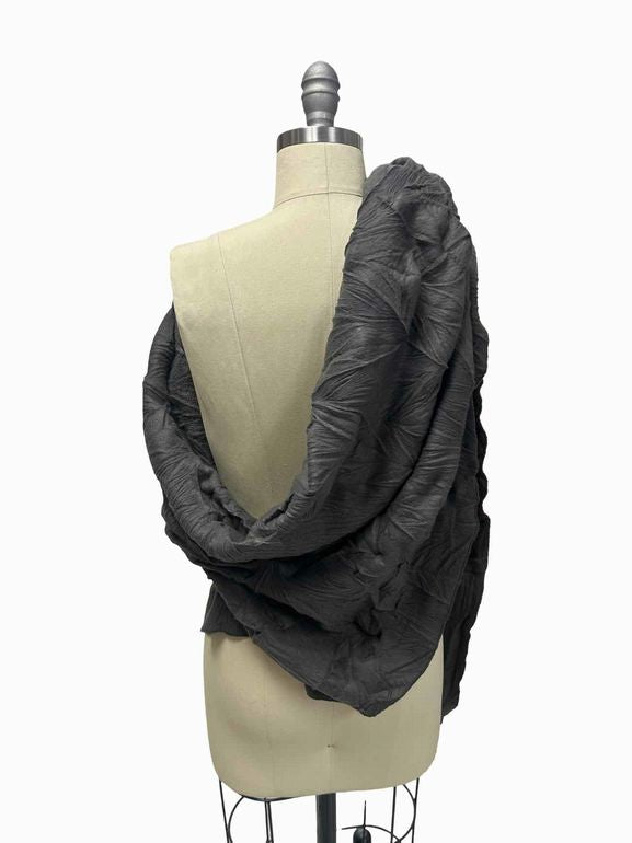 RAY HARRIS LONDON CRINKLED LAGENLOOK WRAP SCARF CRAFTED OF JAPANESE HABUTAI FABRIC