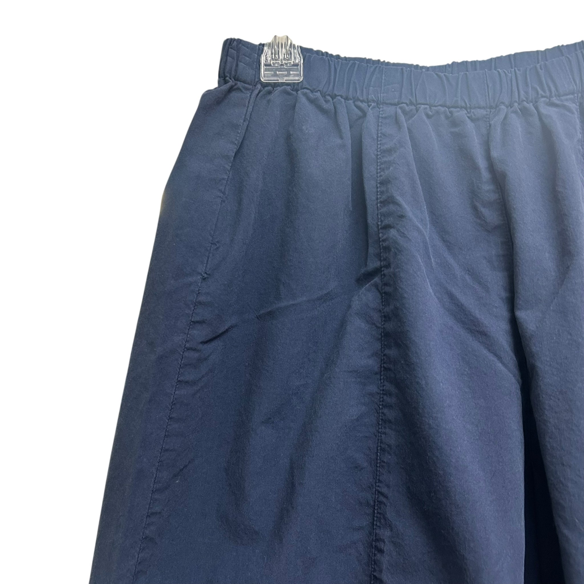 ELEVEN STITCH DESIGN NAVY BLUE CROPPED BARREL BALLOON PANTS SIZE XS