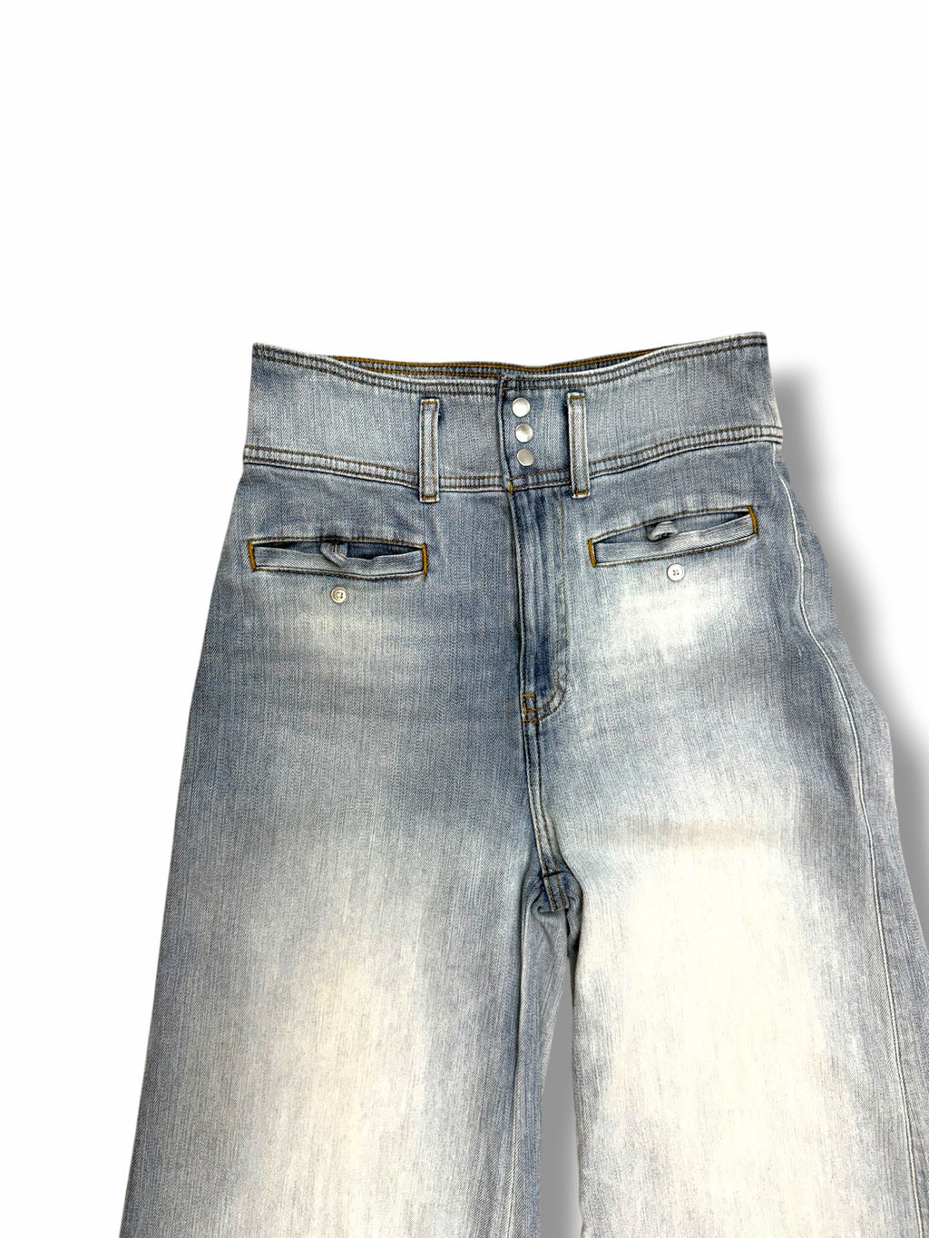 ANTHROPOLOGIE PILCRO HIGH RISE PATCH POCKET WIDE LEG JEANS SIZE 27 TALL
