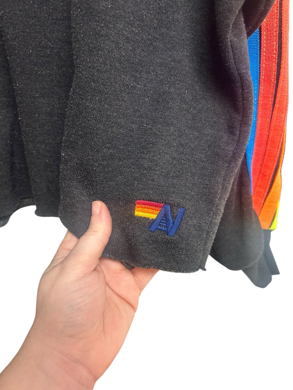 AVIATOR NATION CHARCOAL GRAY BOLT CROPPED SWEATSHIRT SIZE X LARGE