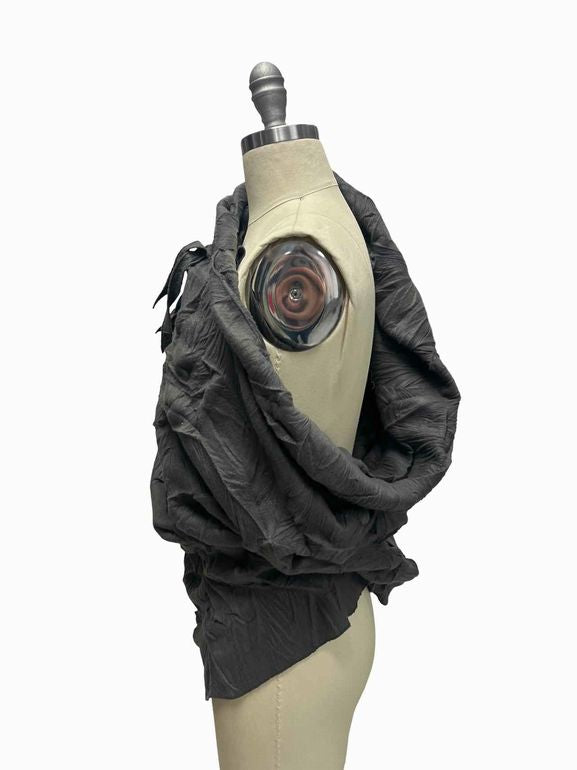 RAY HARRIS LONDON CRINKLED LAGENLOOK WRAP SCARF CRAFTED OF JAPANESE HABUTAI FABRIC