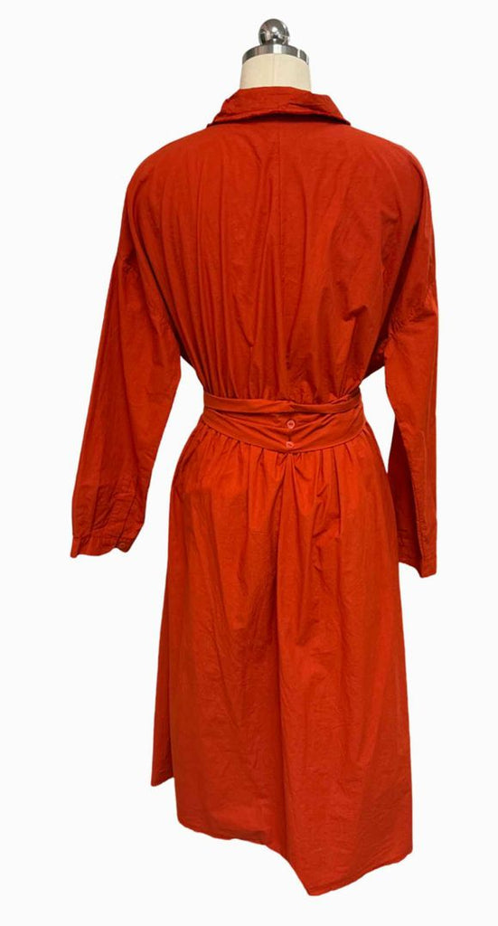 HANNOH WESSEL BELTED SHIRT BURNET ORANGE DRESS SIZE 36