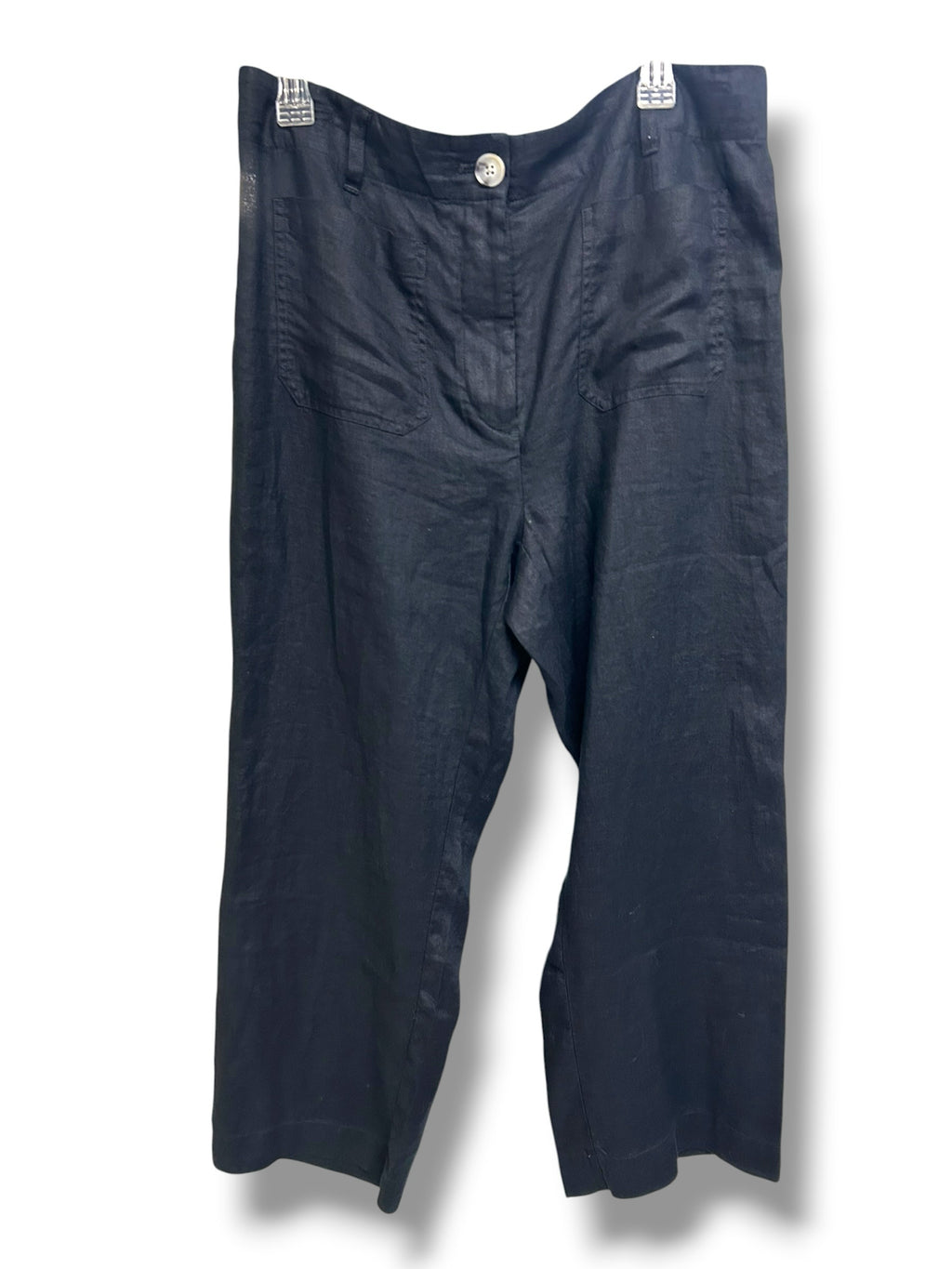 QUINCE EUROPEAN LINEN BLACK WIDE LEG PANTS SIZE 14