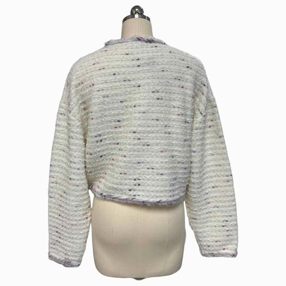 JCREW NWT! CROPPED LADY MARLED YARN IVORY JACKET SIZE M