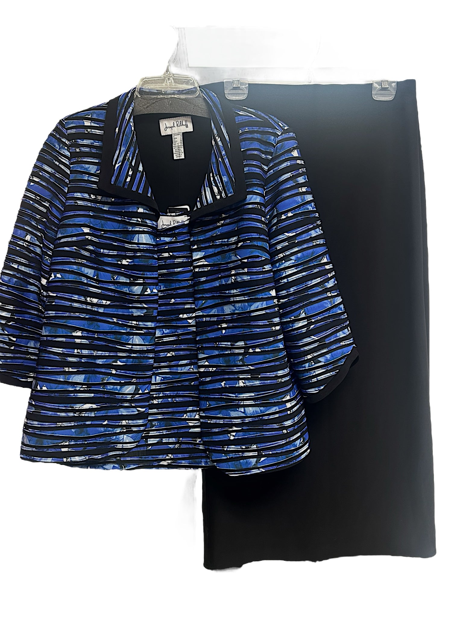 JOSEPH RIBKOFF NWT WATERCOLOR PRINT SHELL/JACKET MIDI SKIRT SET SIZE 14