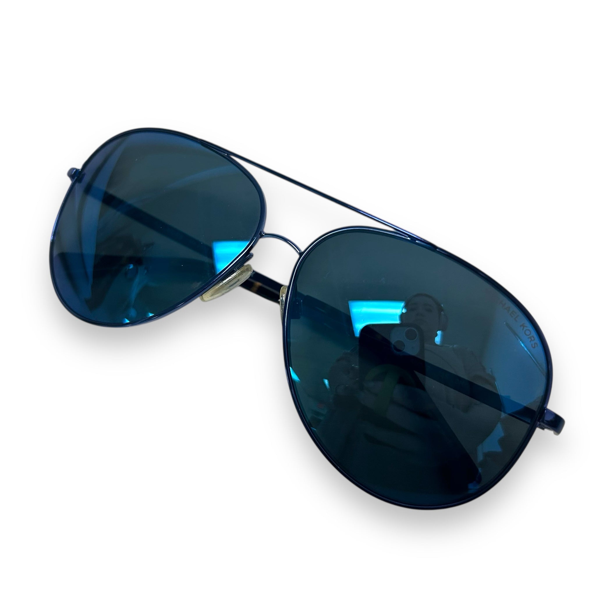 MICHAEL KORS BLUE KENDALL MIRROR AVIATOR SUNGLASSES