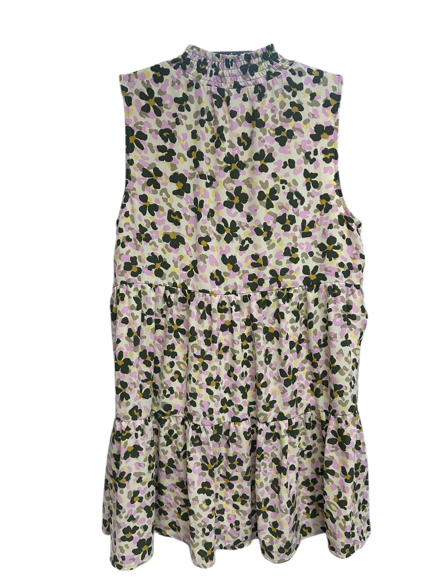 SANCTUARY SPRING BABYDOLL FOLIAGE PATTERN MINI DRESS SIZE MEDIUM