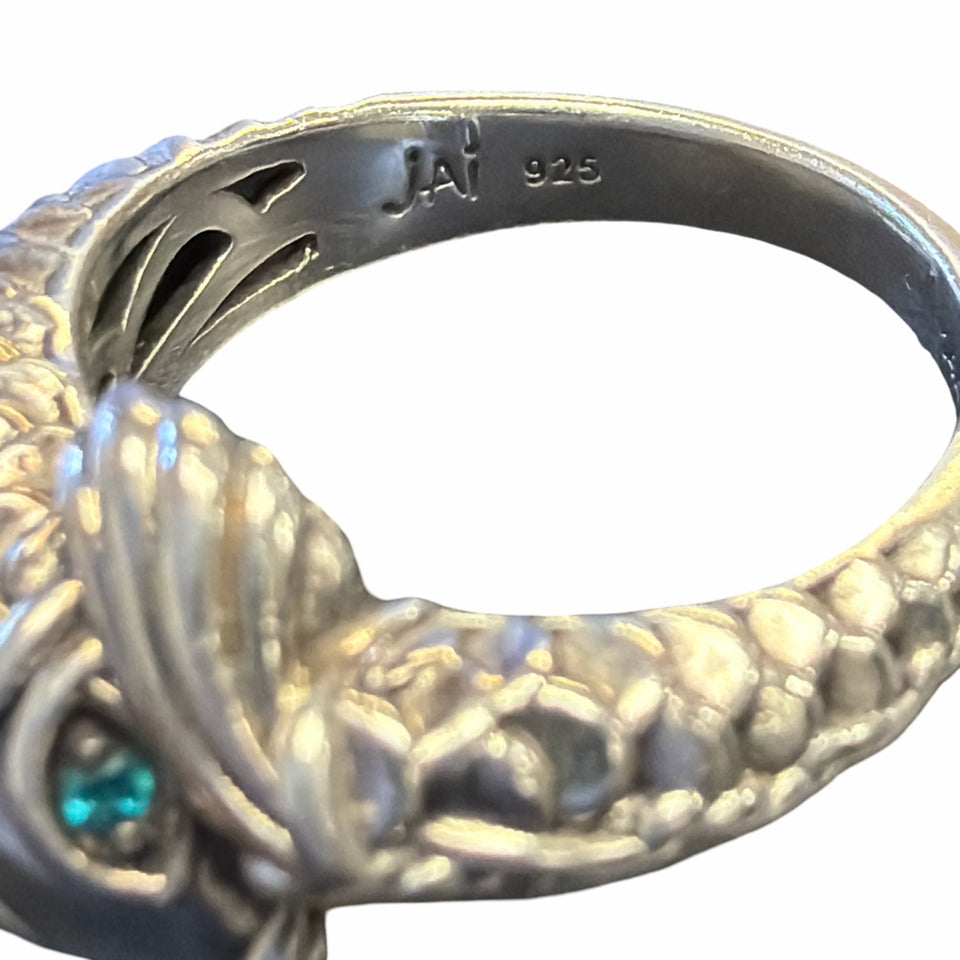 JAI JOHN HARDY 925 & 14K GOLD ANDAMAN SEA KOI FISH BYPASS RING SIZE 8