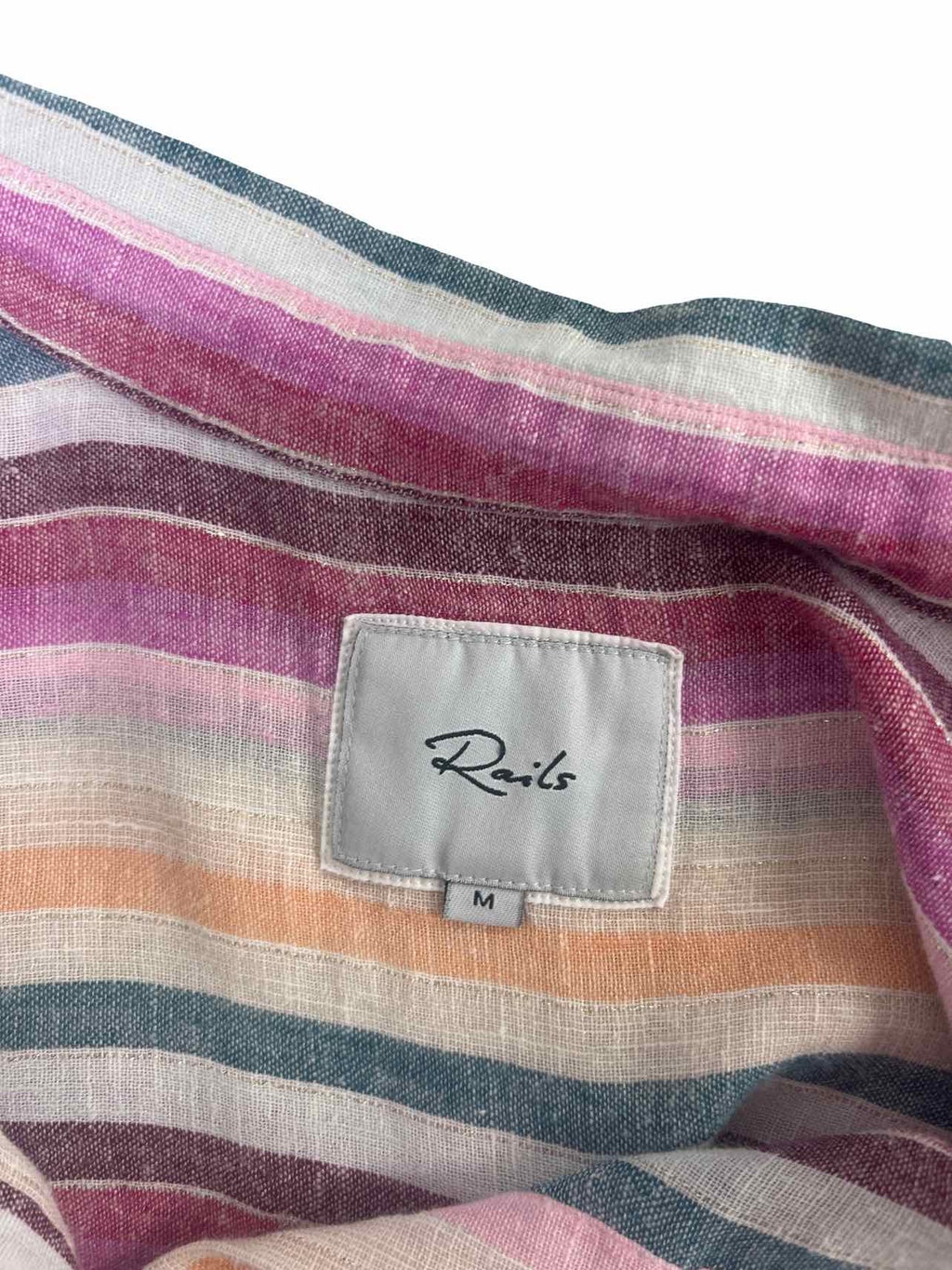 RAILS AVILA STRIPED GAUZY BOYFRIEND SHIRT SIZE: M