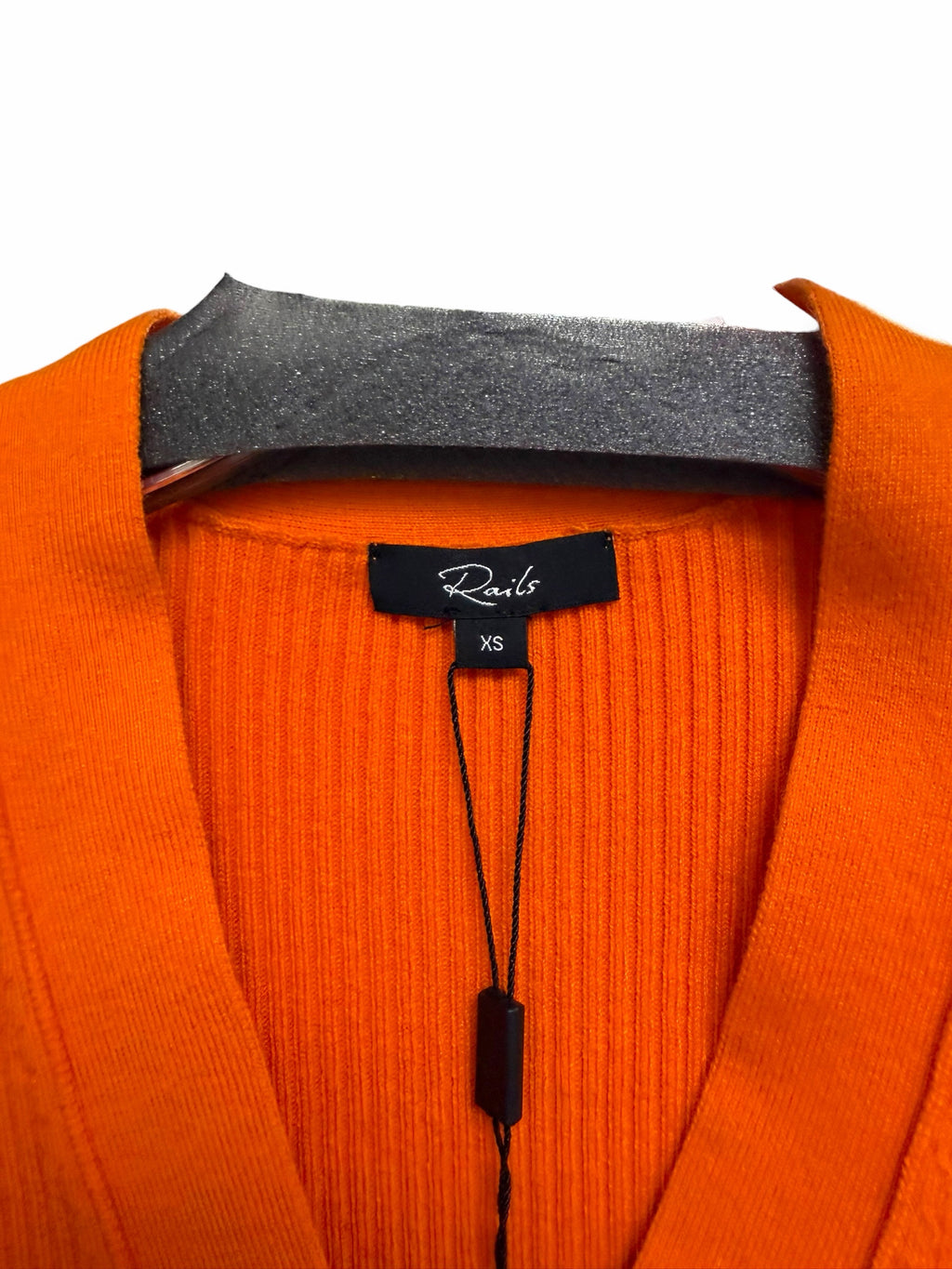 NWT RAILS BEAU RIBBED COTTON SILK BLEND MINI BUTTON ORANGE CARDIGAN SIZE XS