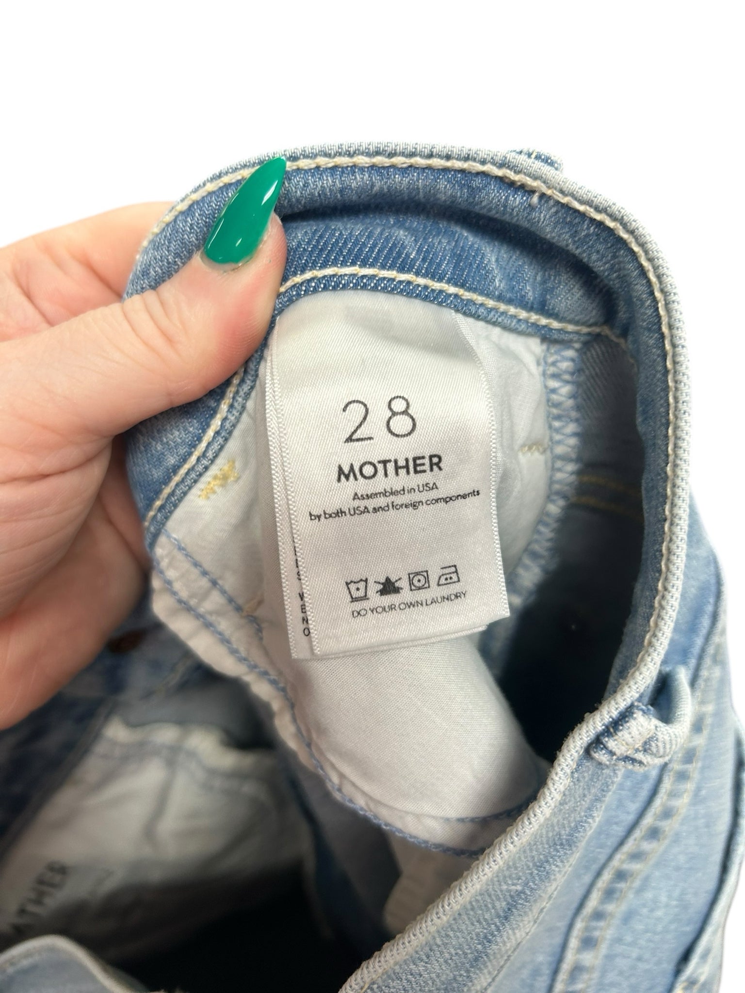 MOTHER THE HUSTLER ANKLE CHEW IN BY THE POOL LIGHT WASH SIZE 28
