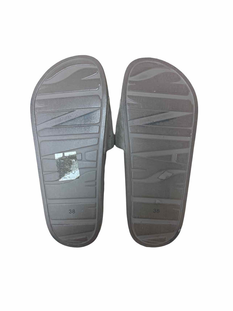 ALL SAINTS SUNLAND SUEDE SLIDES GREY SIZE: 8