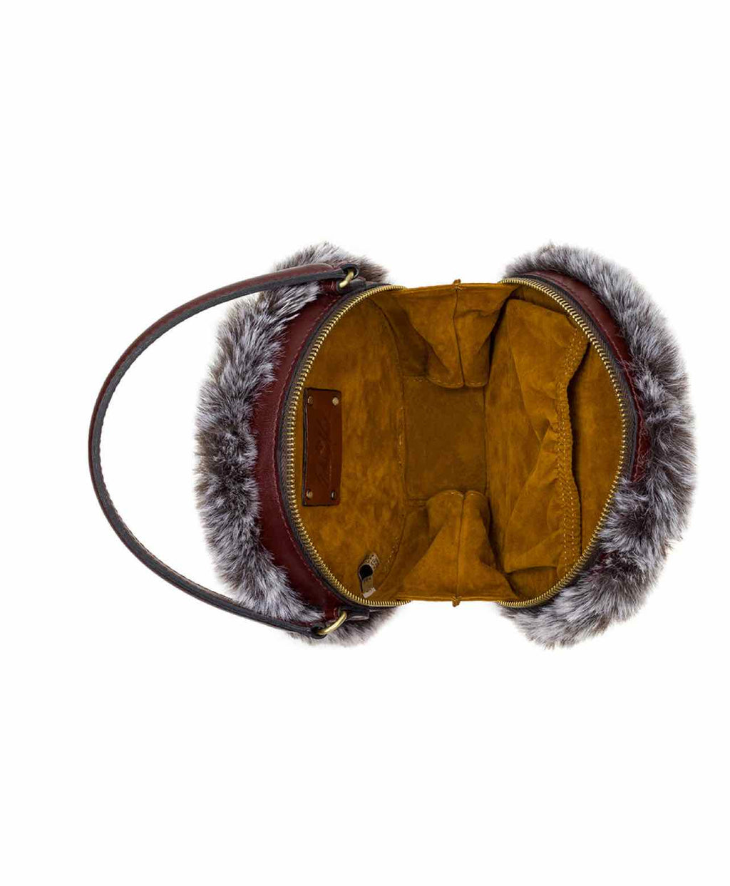 PATRICIA NASH NWT ARZANA ROUND FAUX FUR TOP HANDLE CROSSBODY