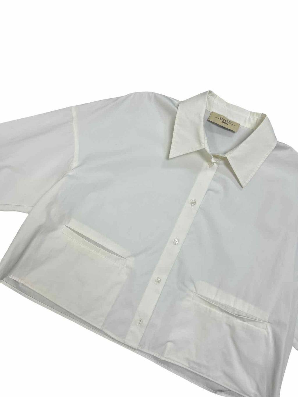 MAX MARA WEEKEND SVAGO CROP COTTON POPLIN SHIRT SIZE: 12