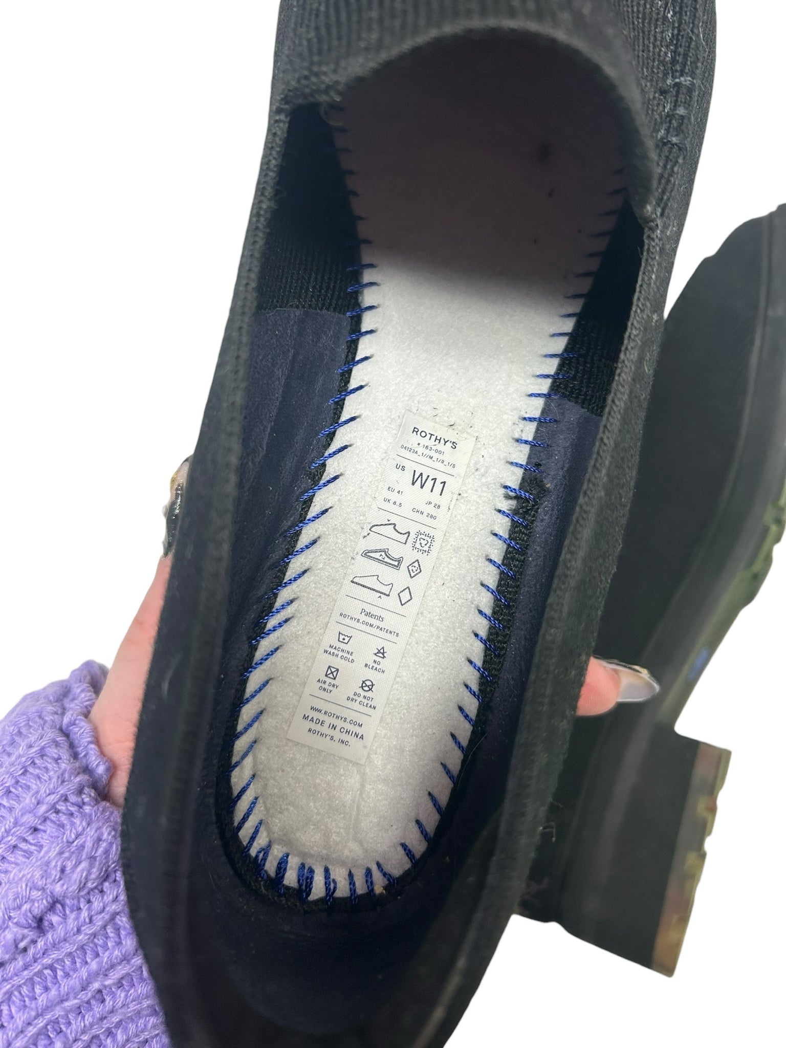 WOMEN'S ROTHY'S BLACK KNIT LUG HEELED LOAFERS SIZE 11 - WEARHOUSE  CONSIGNMENT