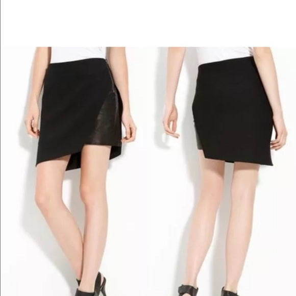 HELMUT LANG NWT! ASYMMETRICAL WOOL BLACK SKIRT SIZE 6