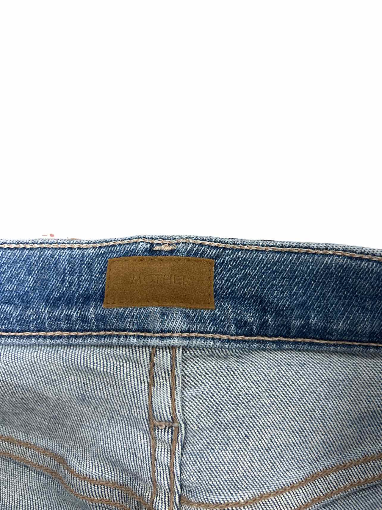 MOTHER THE MID RISE RAMBLER ZIP ANKLE FRAY SIZE: 34
