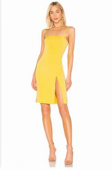 NBD COSMOPOLITAN DRESS IN CANARY SIZE: S