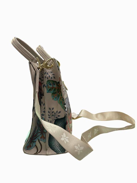 ANUSCHKA MEDIUM SATCHEL HANDPAINTED AFRICAN ADVENTURE