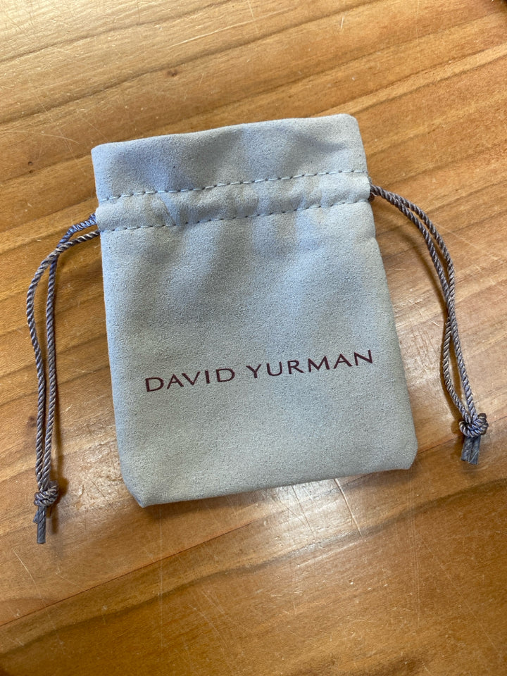 DAVID YURMAN ALBION OVAL SMOKY AGATE & DIAMONDS RING 925 SIZE 8