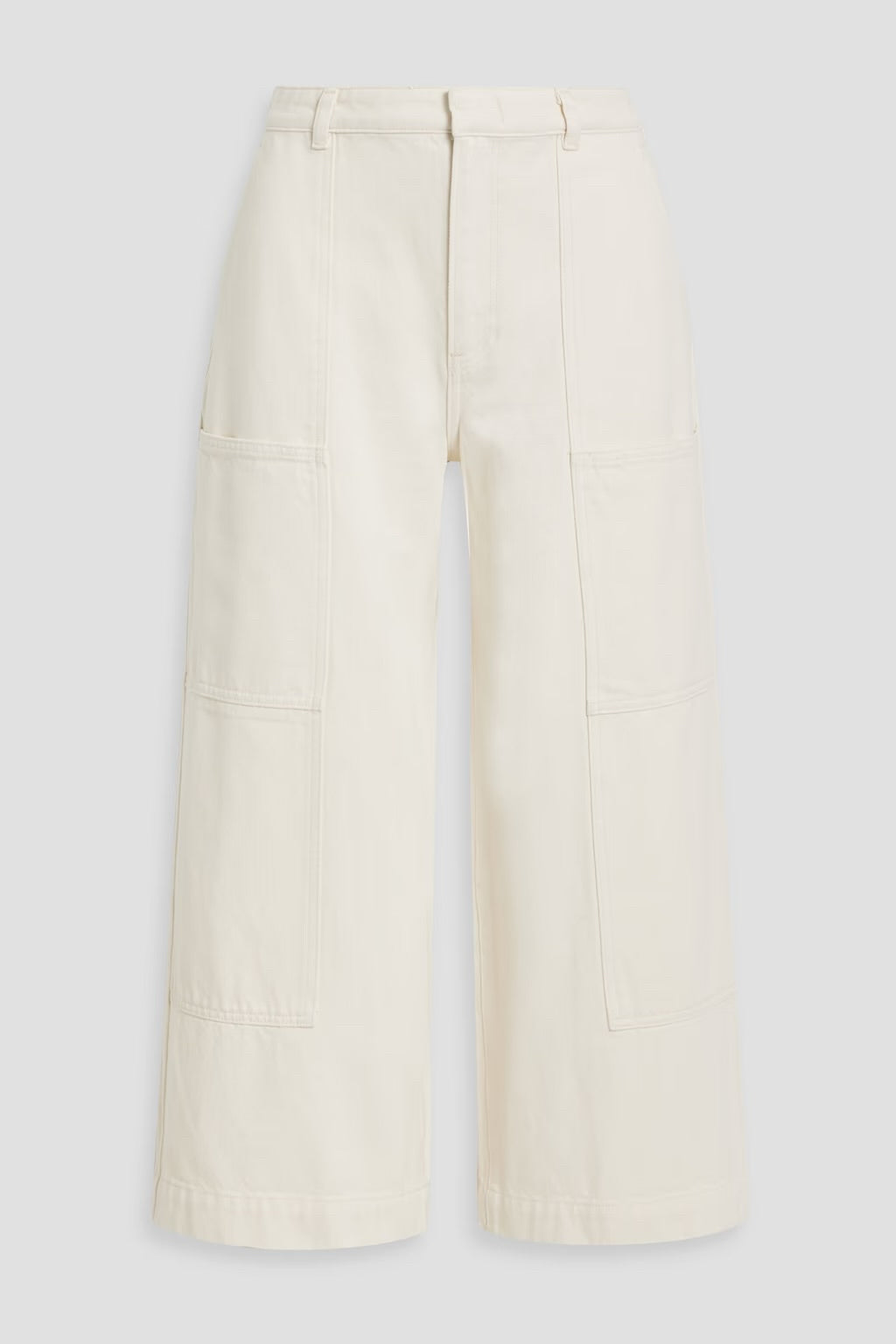 VINCE CROPPED HIGH RISE CARGO IVORY WIDE LEG JEANS SIZE 29