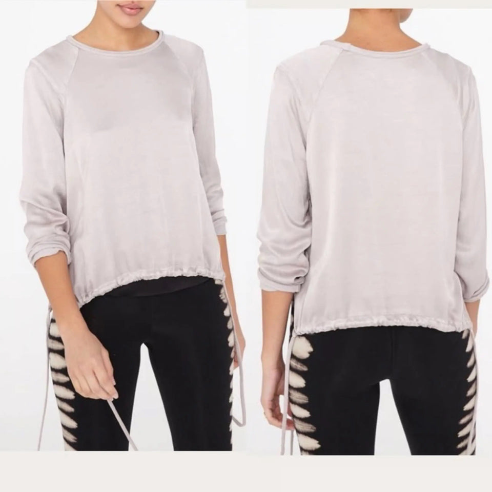 RAQUEL ALLEGRA SATIN DRAWSTRING TOP SIZE: 0