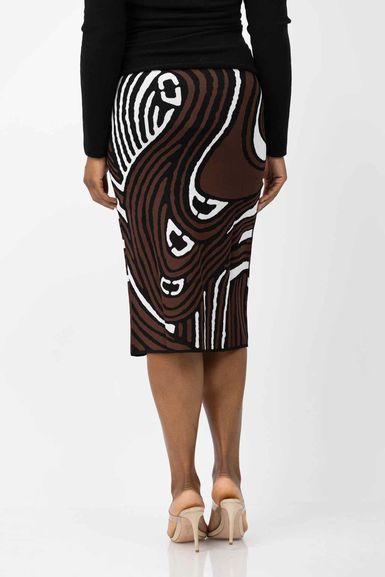 DIANE VON FURSTENBERG COISTY SKIRT IN FLOATING CURVE IVORY SIZE: L