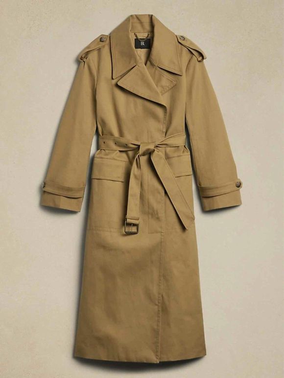 BANANA REPUBLIC TIMELESS TRENCH COAT IN BRITISH KHAKI SIZE M