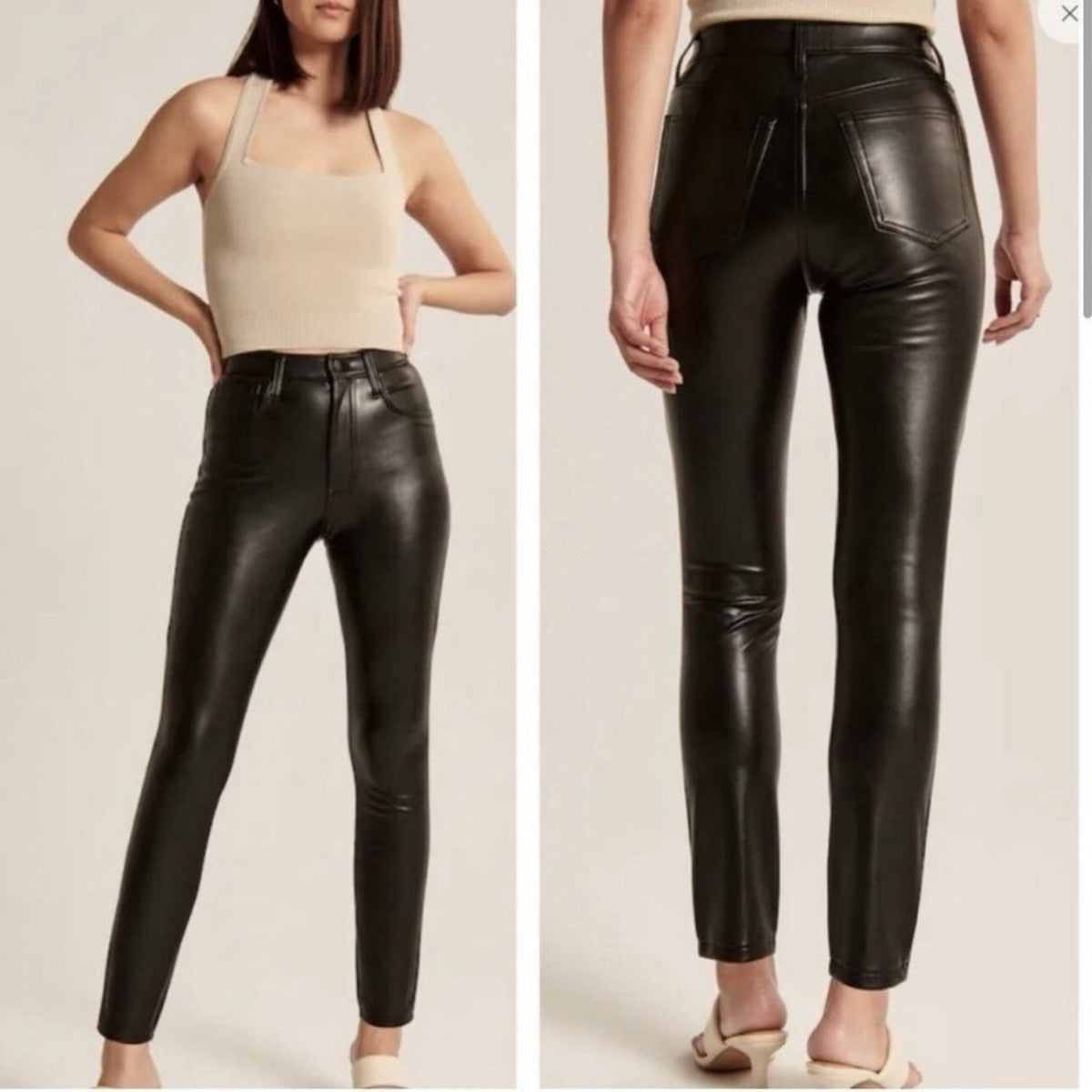 ABERCROMBIE & FITCH CURVE LOVE THE SKINNY HIGH RISE FAUX LEATHER PANT SIZE 6 - WEARHOUSE  CONSIGNMENT