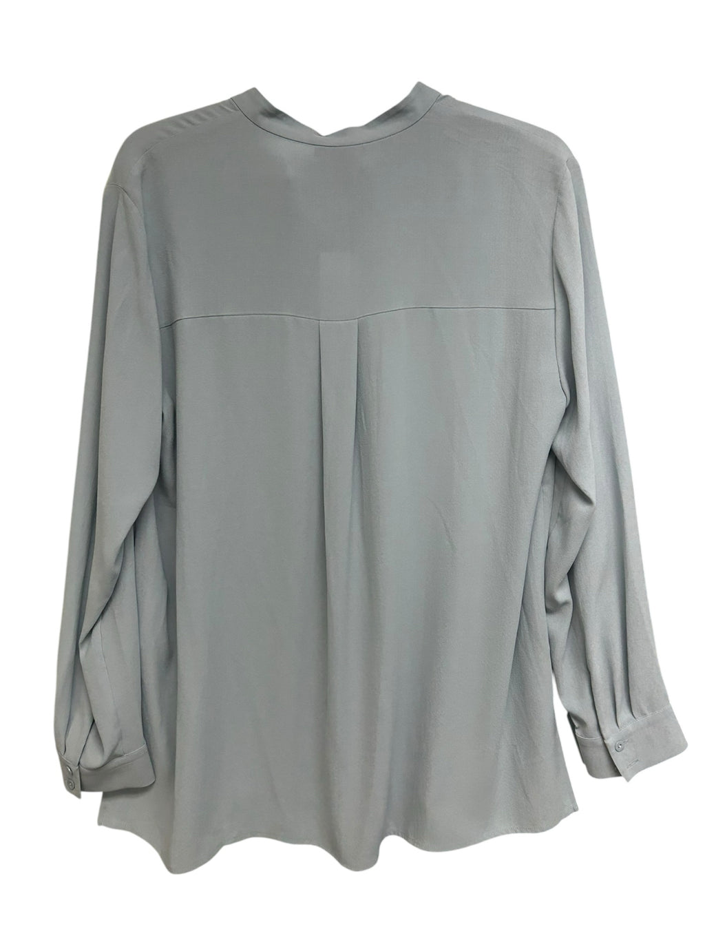 NWT EILEEN FISHER SILK GEORGETTE CREPE BUTTON DOWN SLATE BLUE SIZE SMALL