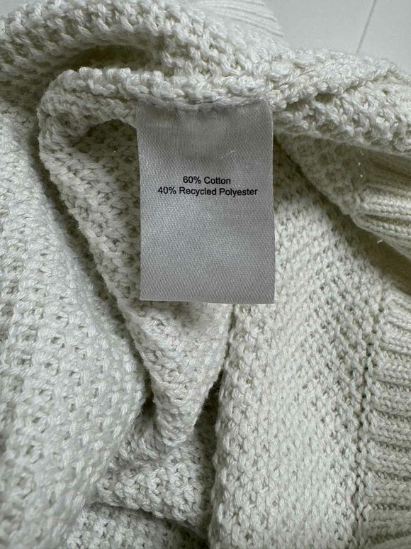 LONG WHARF SUPPLY CO LIGHT KNIT CREWNECK WHITE SWEATER SIZE L