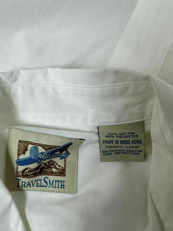 TRAVEL SMITH CLASSIC SHORT SLEEVE WHITE BUTTON DOWN SIZE L