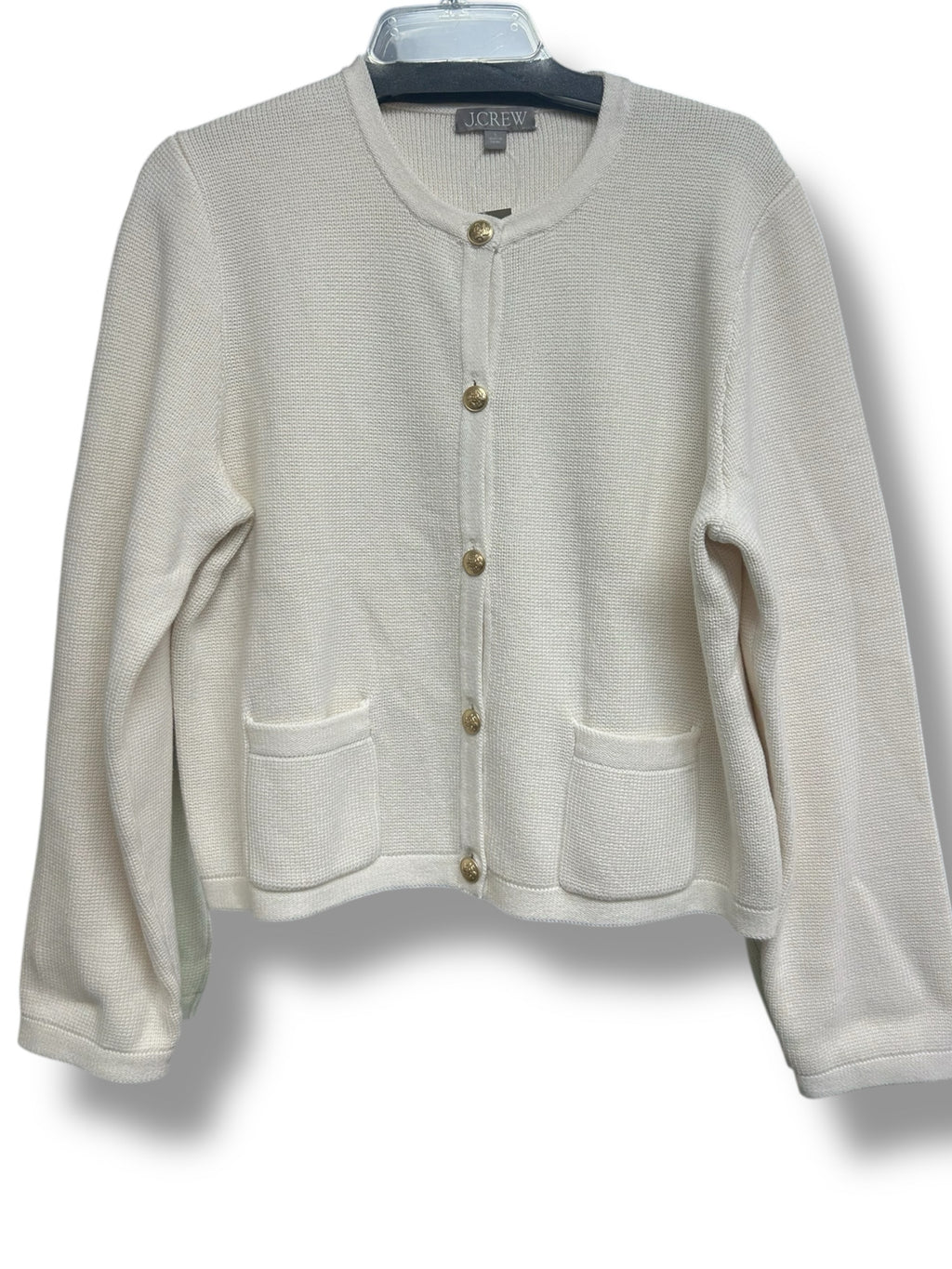 NWT JCREW EMILIE LADY KNIT OFF WHITE SWEATER SIZE LARGE