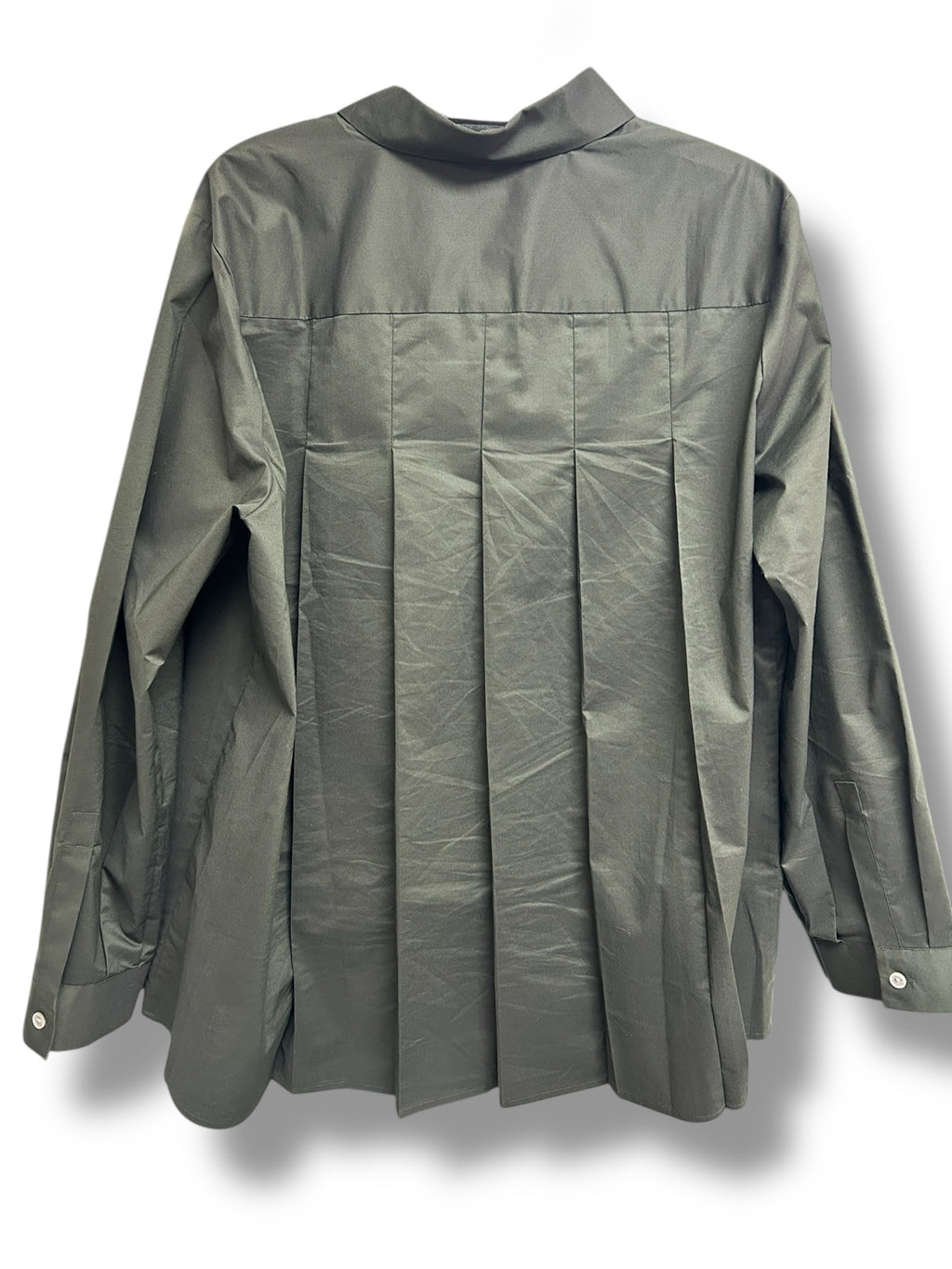 HINSON WU SARA LONG SLEEVE PLEATED BACK COTTON BUTTON DOWN SIZE XL