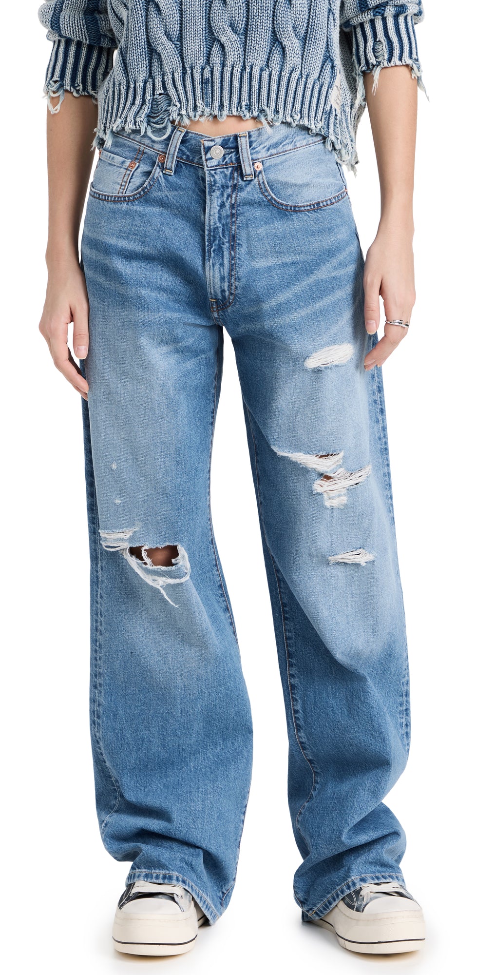ANTHROPOLOGIE DENIMIST GARMENTORY TERI WIDE LEG DISTRESSED JEAN SIZE:27