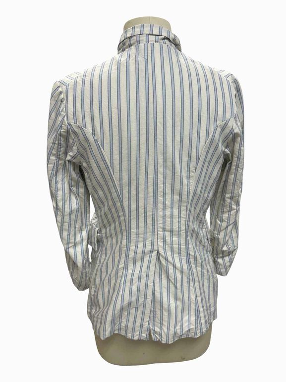 HAZEL BROWN 100% COTTON PINSTRIPE BLAZER SIZE: XS